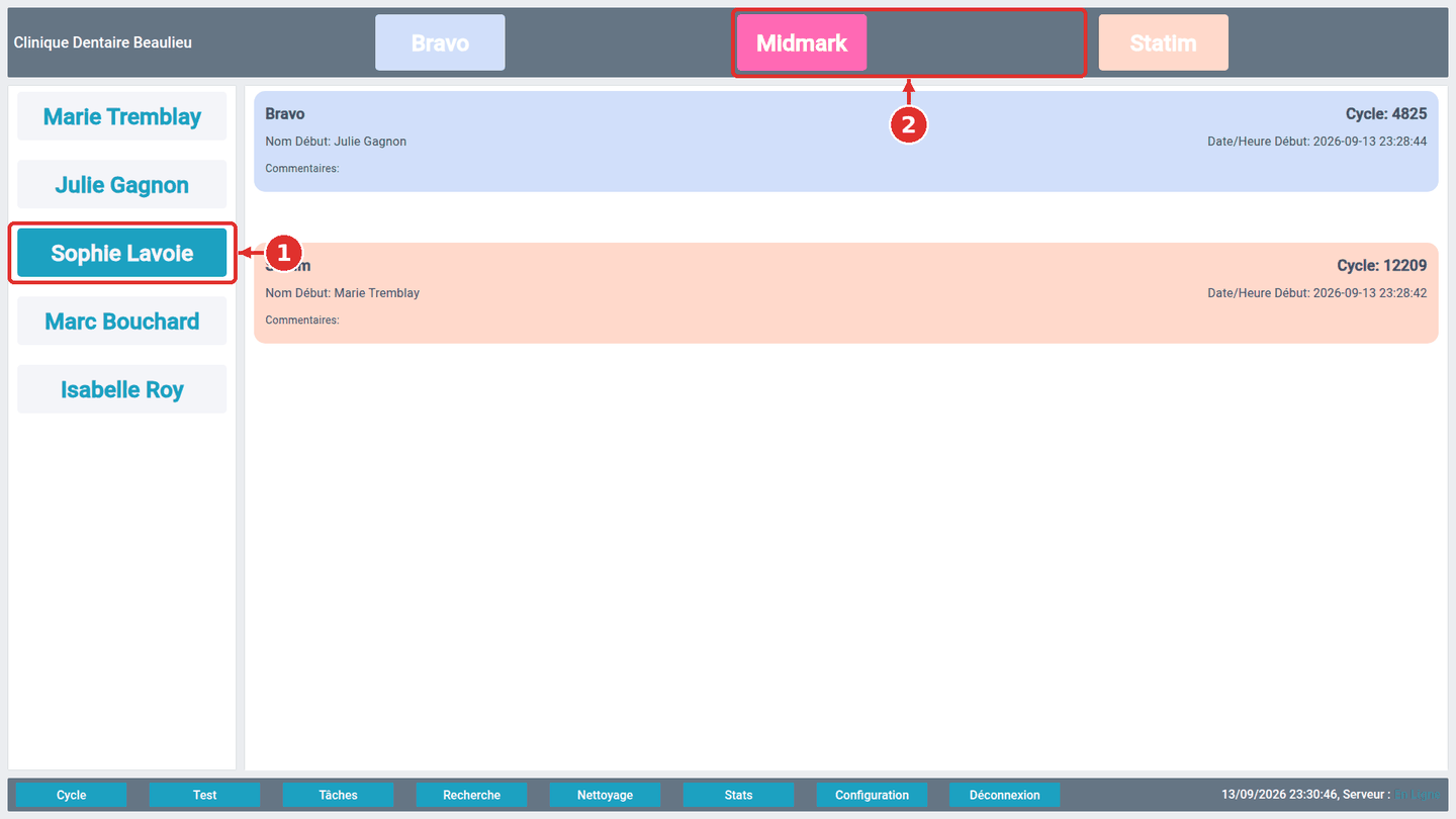 Choisir son nom puis l'appareil