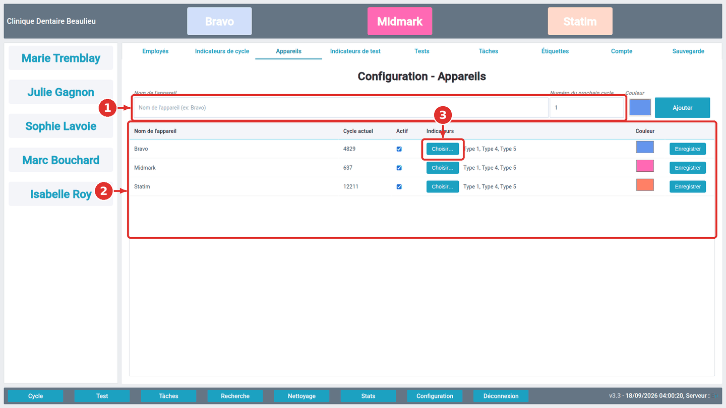 Configuration ▸ Appareils