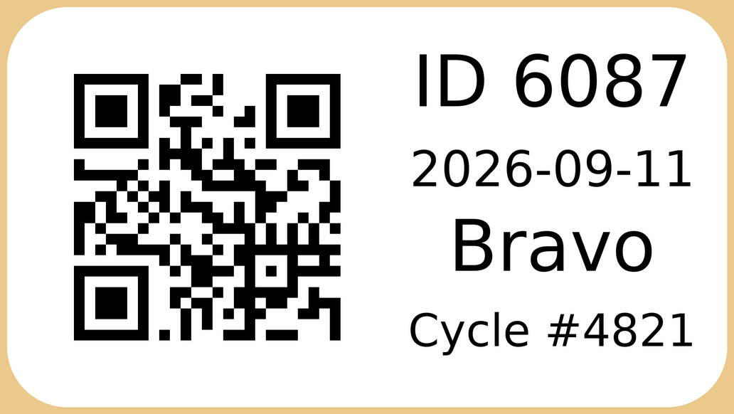 Étiquette DYMO 30334 avec code QR imprimée par StériRegistre